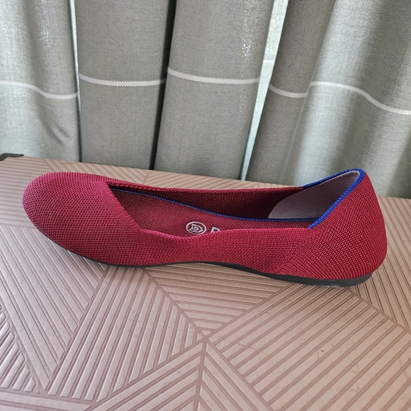 Rothy's Bright Red The Flat Round Toe Business Casual Recycled Sustainable Chic - Picture 5 of 12